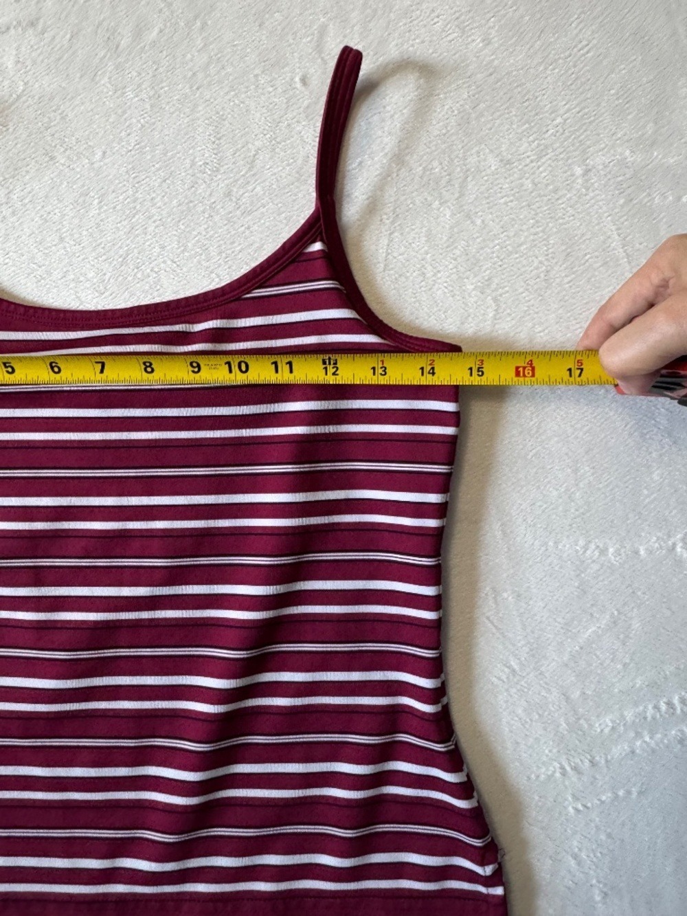 Guess Striped Tank Top in Burgundy and White - Picture 3 of 6